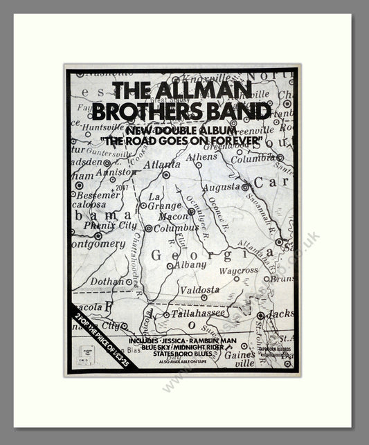 Allman Brothers Band (The) - The Road Goes On Forever. Vintage Advert 1976 (ref AD17544)