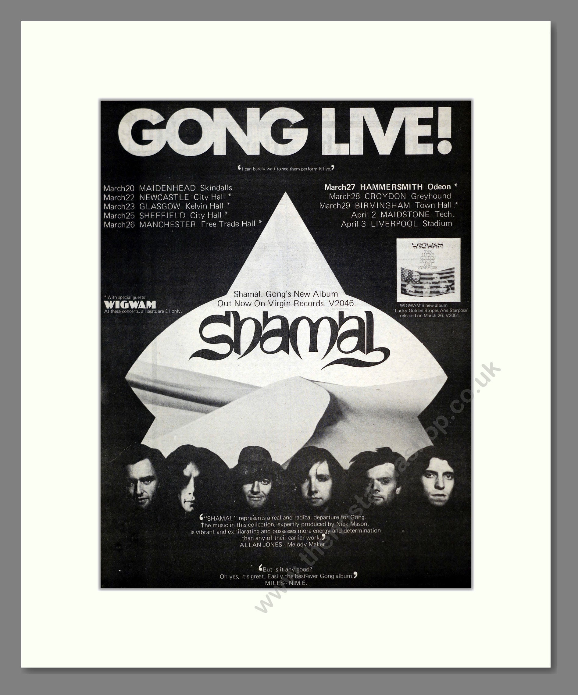 Gong - Shamal. Vintage Advert 1976 (ref AD17549)