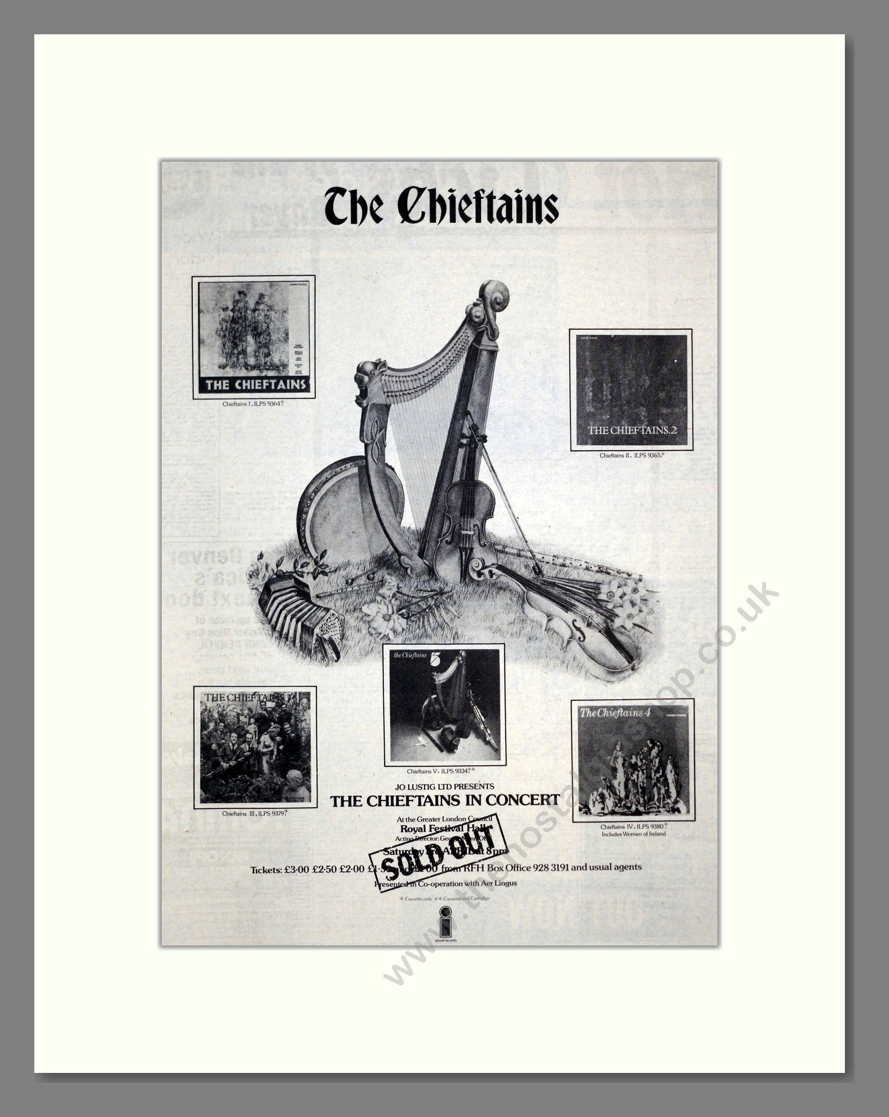 Chieftains (The) - Various Albums. Vintage Advert 1976 (ref AD17550)