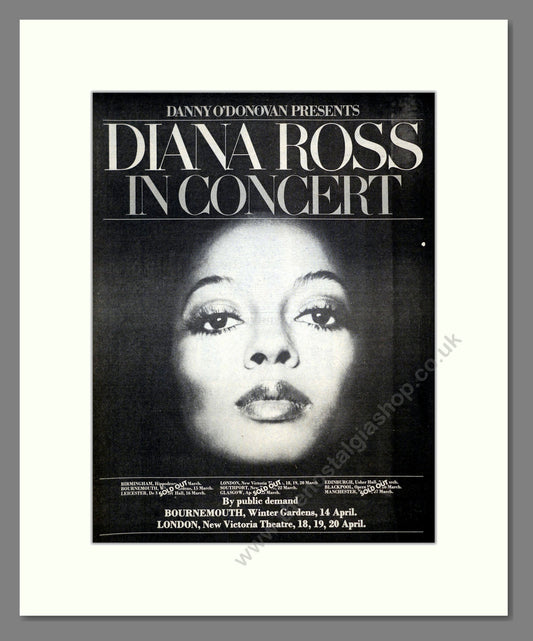 Diana Ross - In Concert. Vintage Advert 1976 (ref AD17552)