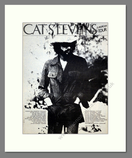 Cat Stevens - European Tour. Vintage Advert 1976 (ref AD17569)