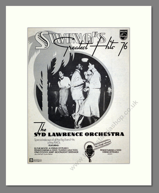 Syd Lawrence Orchestra - Swing's Greatest Hits 76. Vintage Advert 1976 (ref AD17581)