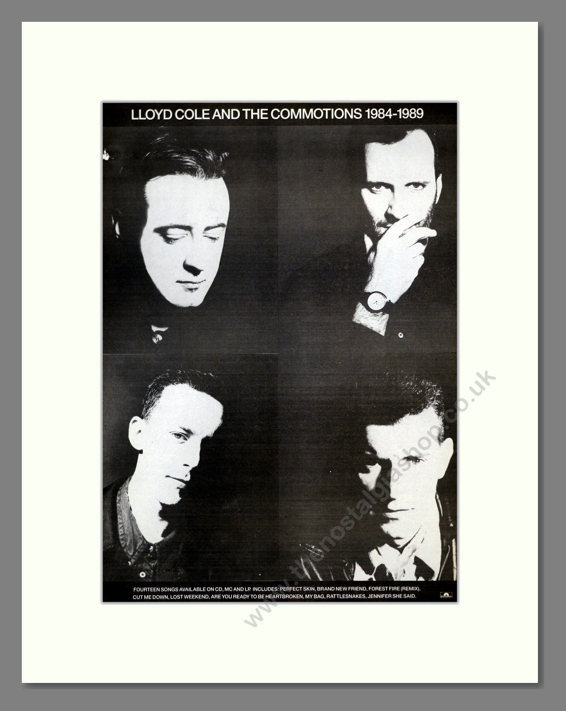 Lloyd Cole And The Commotions - 1984-1989 (Double Advert). Vintage Advert 1989 (ref AD17606)