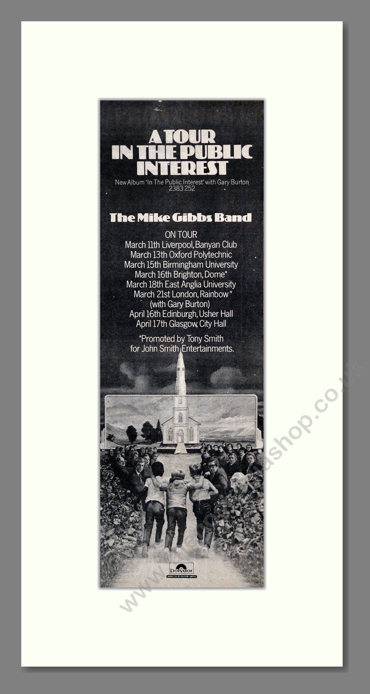 Mike Gibbs Band (The) - UK Tour. Vintage Advert 1974 (ref AD201314)