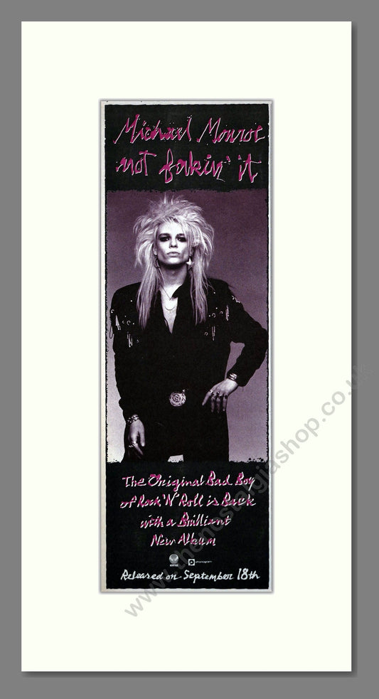 Michael Monroe - Not Bakin It. Vintage Advert 1989 (ref AD201318)