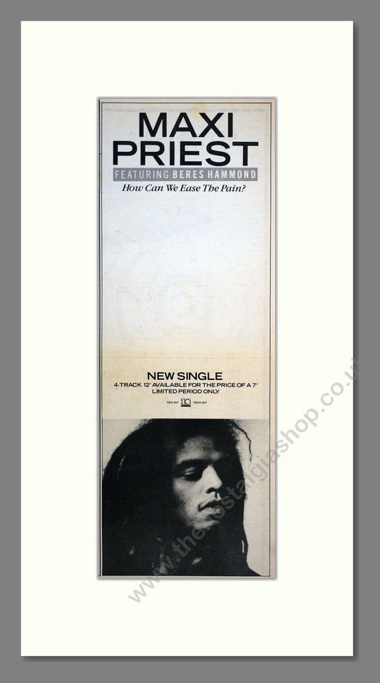 Maxi Priest - How Can We Ease The Pain. Vintage Advert 1988 (ref AD201319)