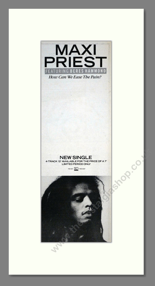 Maxi Priest - How Can We Ease The Pain. Vintage Advert 1988 (ref AD201332)