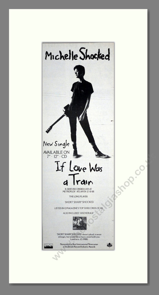 Michelle Shocked - If Love Was A Train. Vintage Advert 1988 (ref AD201336)