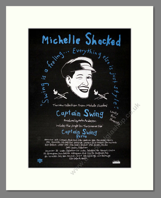 Michelle Shocked - Captain Swing. Vintage Advert 1989 (ref AD17608)