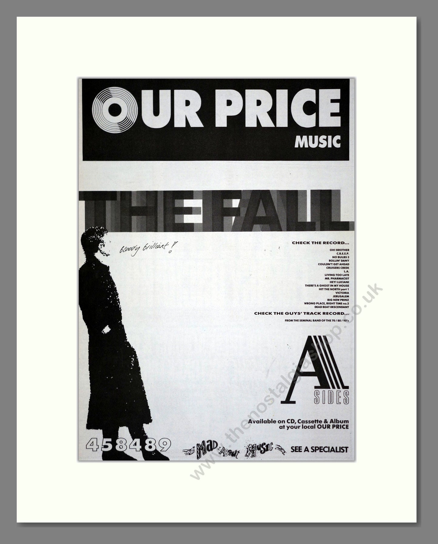 The Fall - A Sides. Vintage Advert 1990 (ref AD17629)