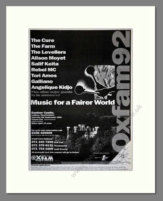 Various Artists - Oxfam 92 Festival. Vintage Advert 1992 (ref AD17642)