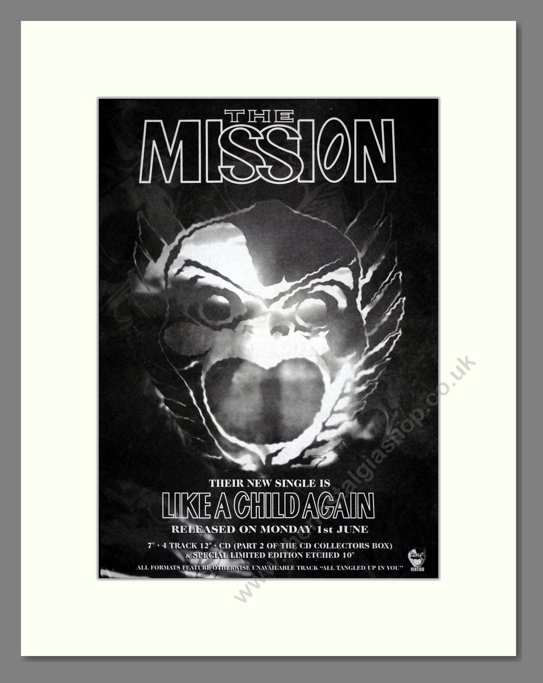 Mission (The) - Like A Child Again. Vintage Advert 1992 (ref AD17643)