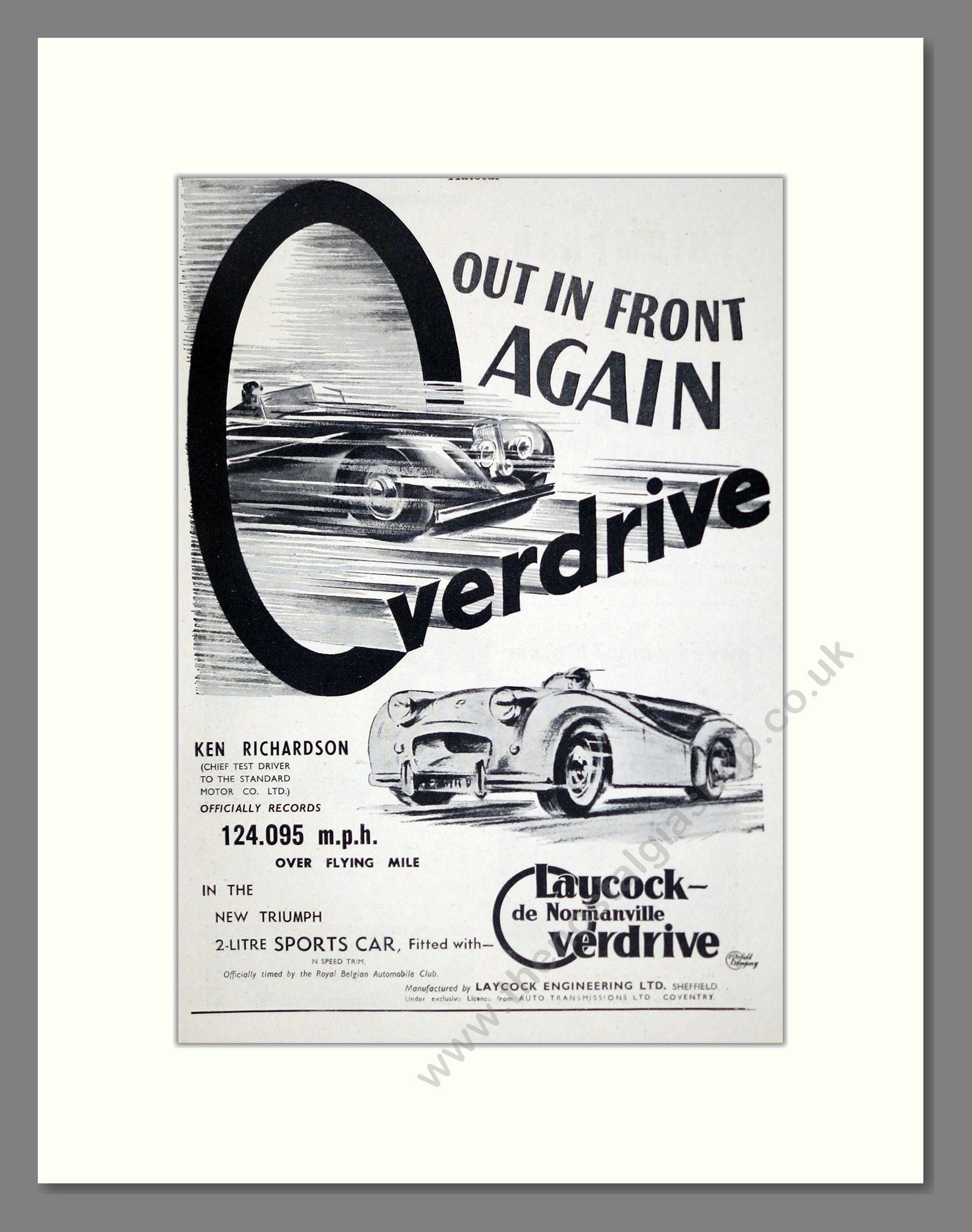 Triumph - Laycock Overdrive. Vintage Advert 1953 (ref AD61266)