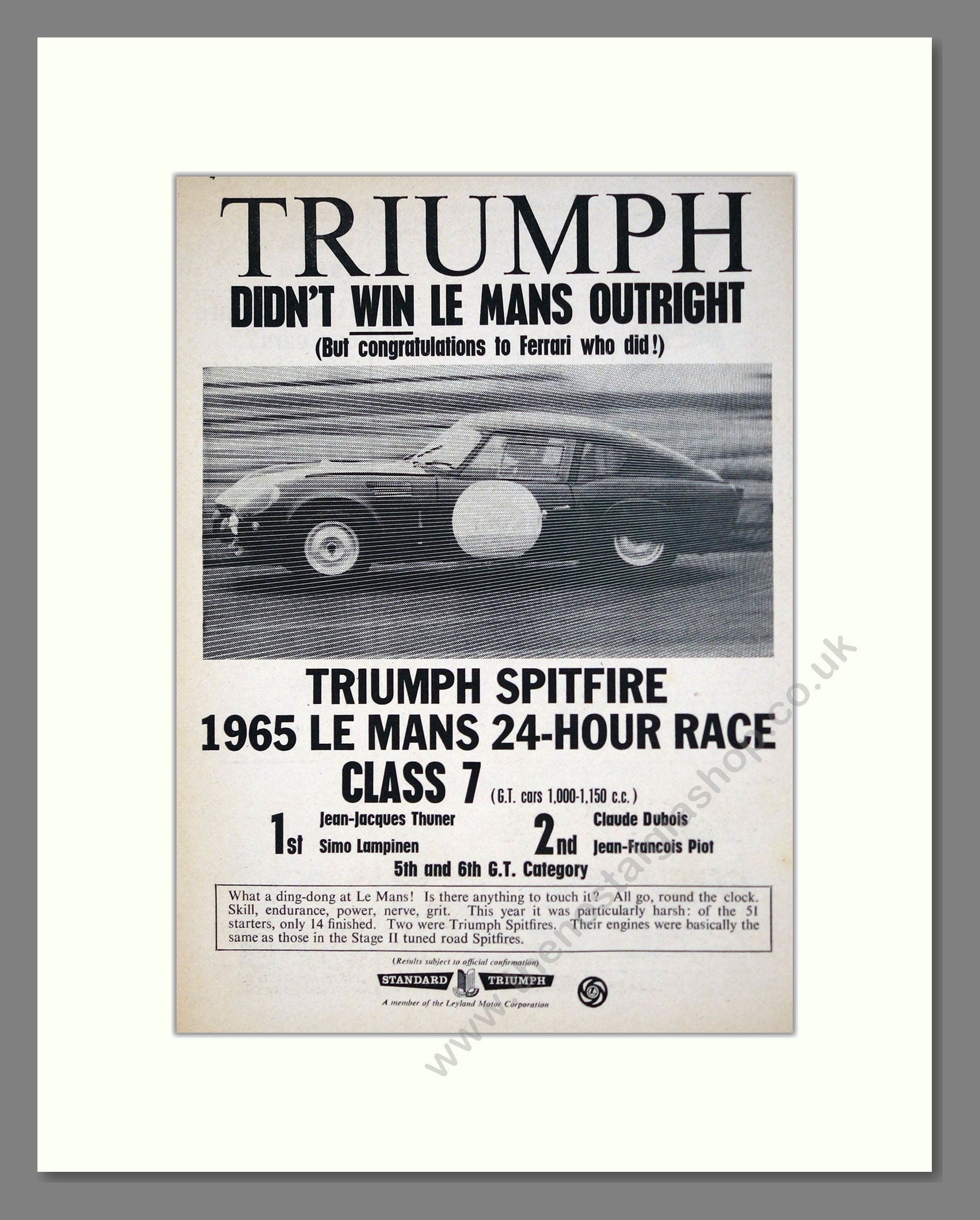 Triumph - Spitfire. Vintage Advert 1965 (ref AD61517)