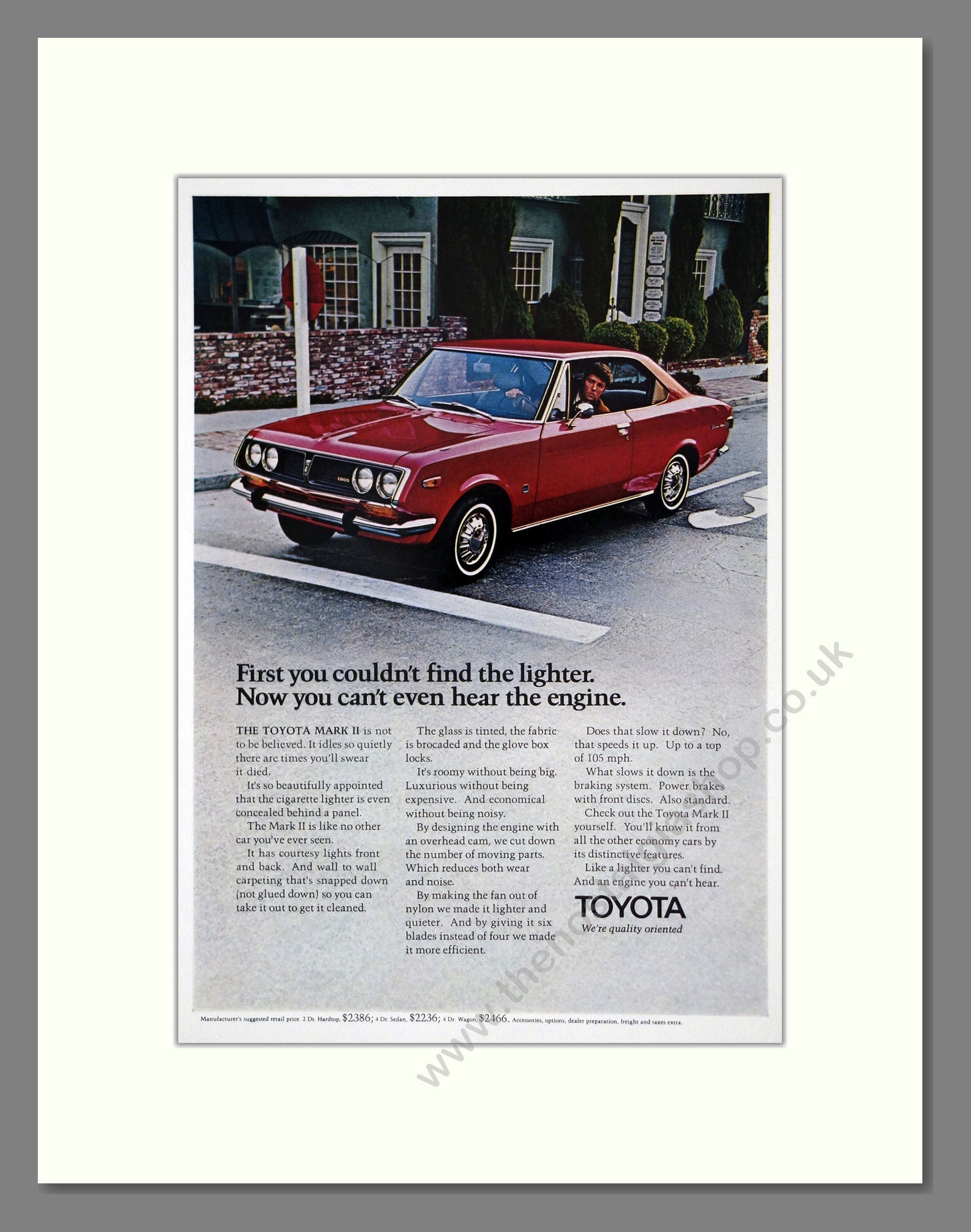 Toyota - Mark II. Vintage Advert 1970 (ref AD61728)