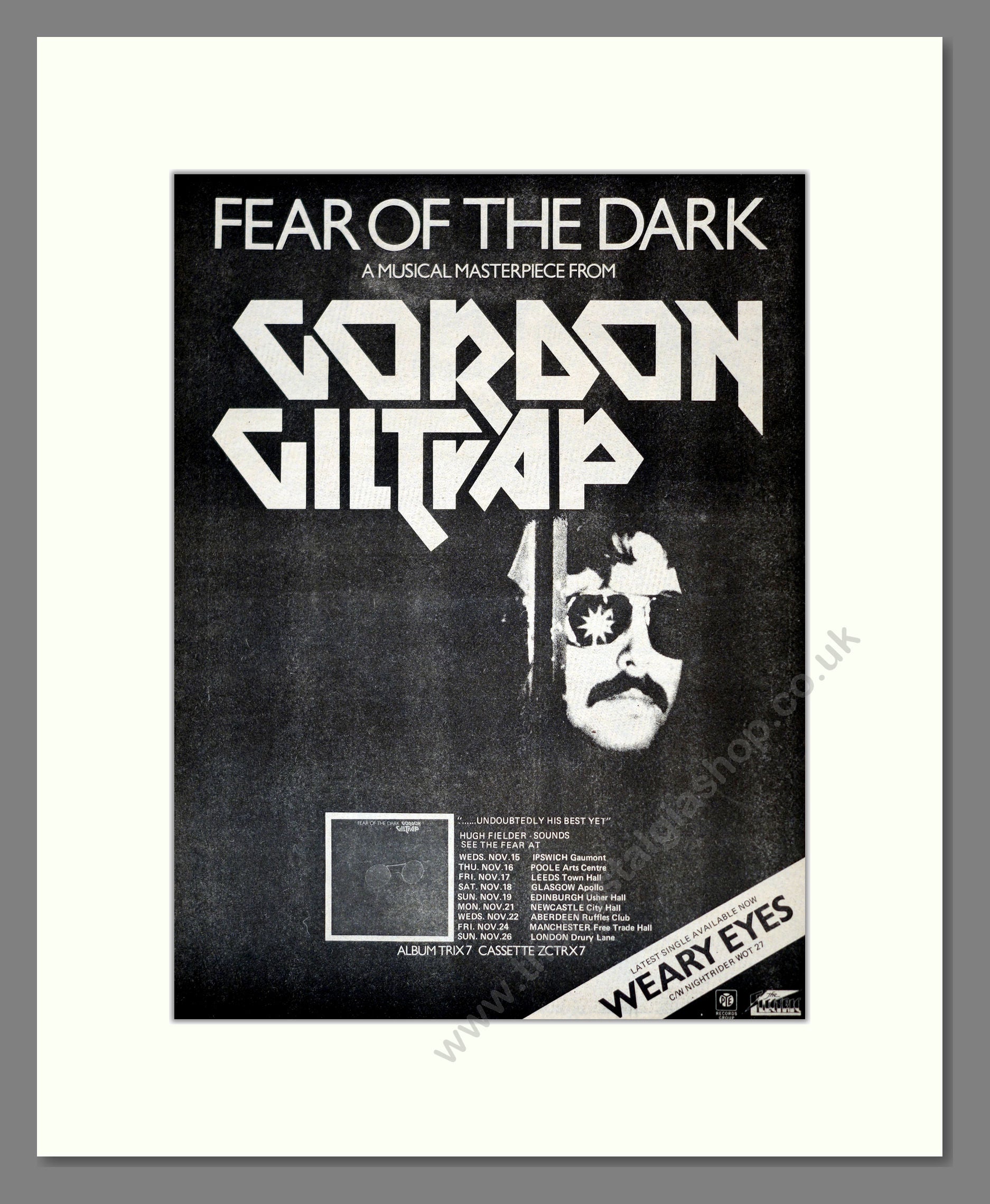 Gordon Giltrap - Fear Of The Dark. Vintage Advert 1978 (ref AD17654)