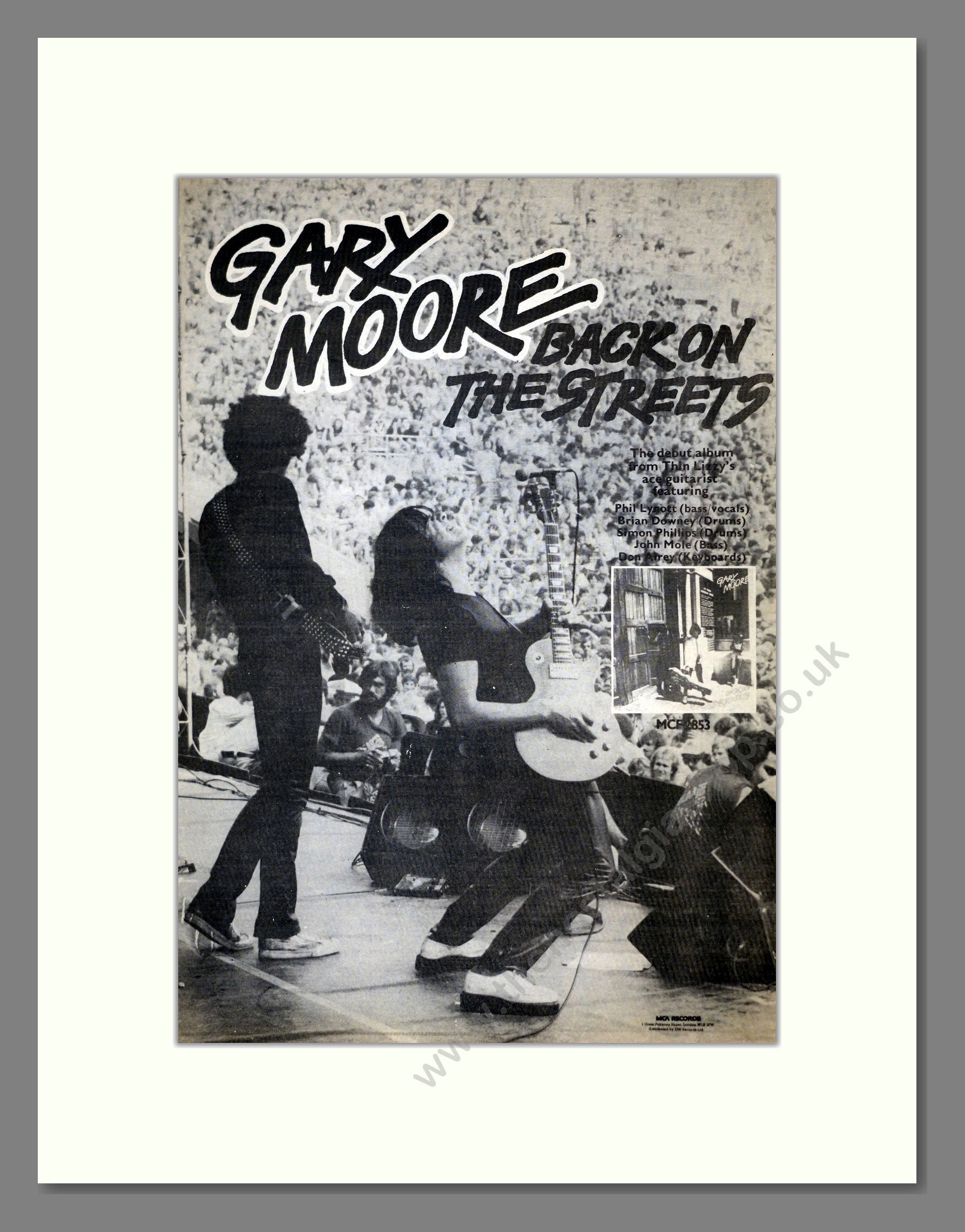 Gary Moore - Back On The Streets. Vintage Advert 1979 (ref AD17658)