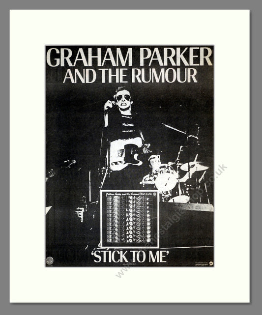 Graham Parker And The Rumour - Stick To Me. Vintage Advert 1977 (ref AD17660)