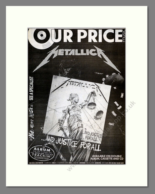 Metallica - …And Justice For All. Vintage Advert 1988 (ref AD17668)