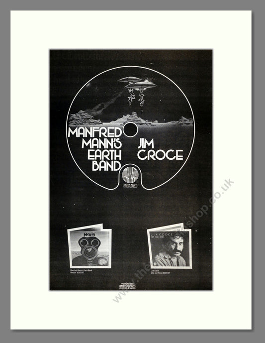 Manfred Mann's Earth Band / Jim Croce - 2 Albums. Vintage Advert 1973 (ref AD17671)