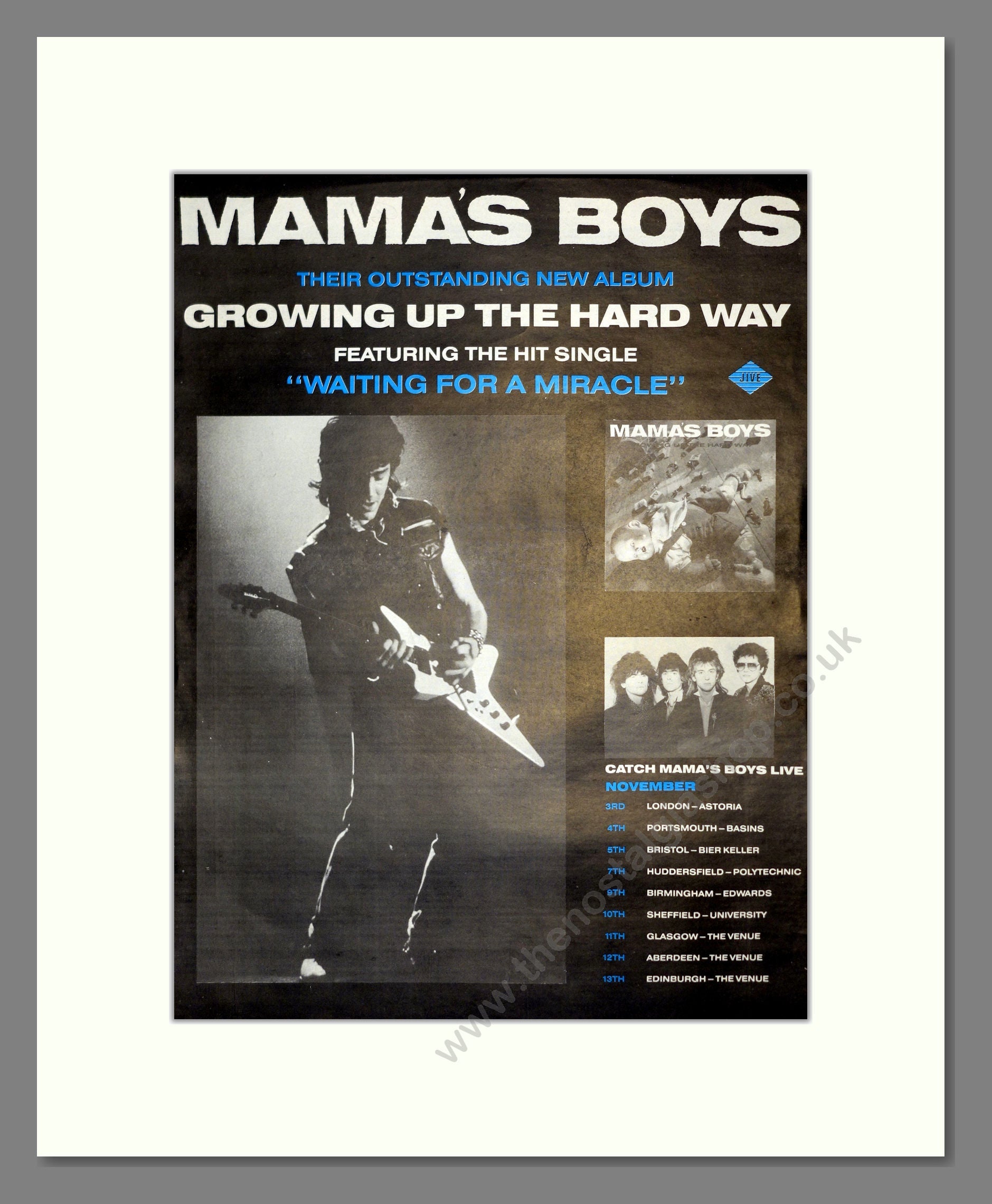 Mama's Boys - Growing Up The Hard Way. Vintage Advert 1987 (ref AD17672)