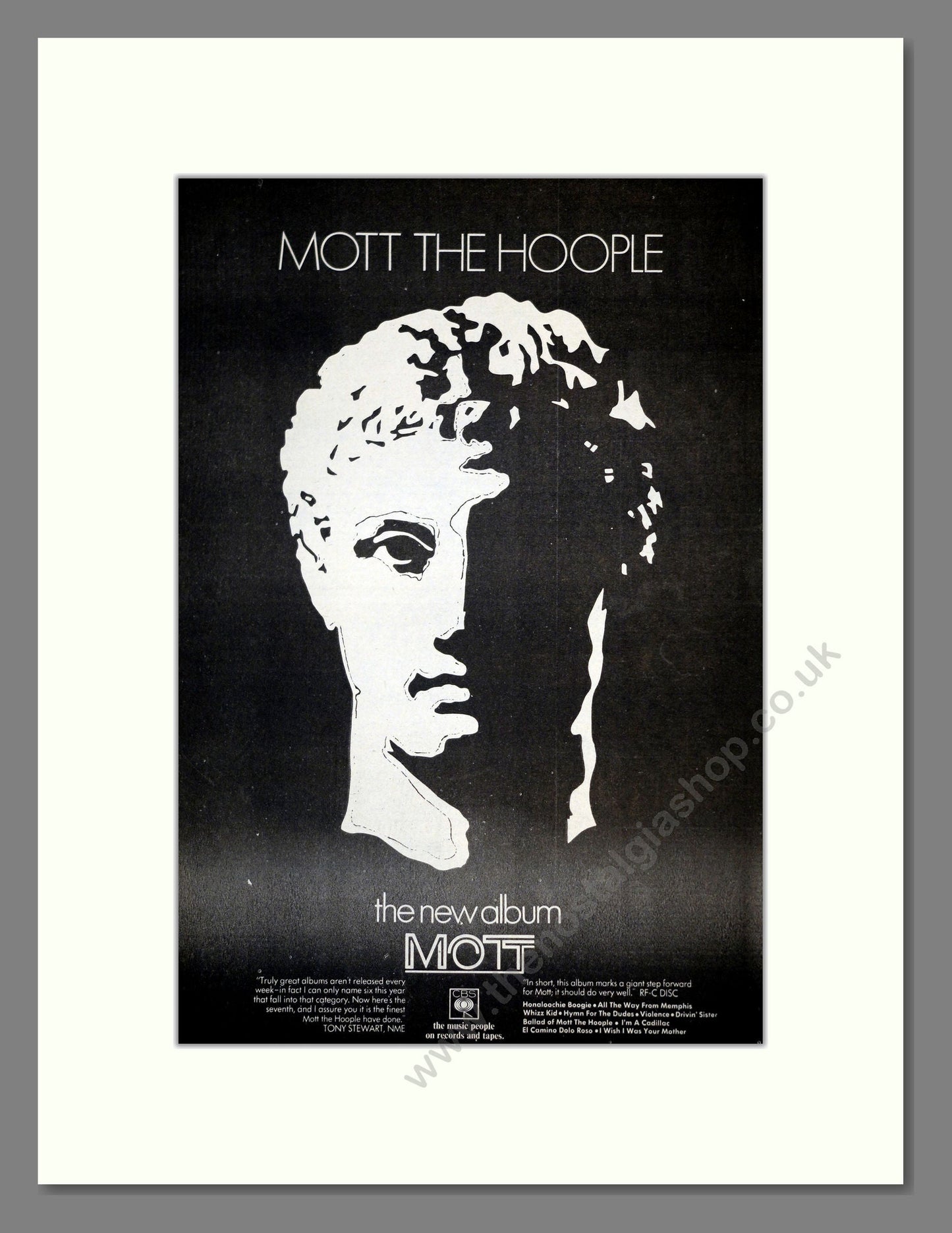 Mott The Hoople - Mott. Vintage Advert 1973 (ref AD17681)