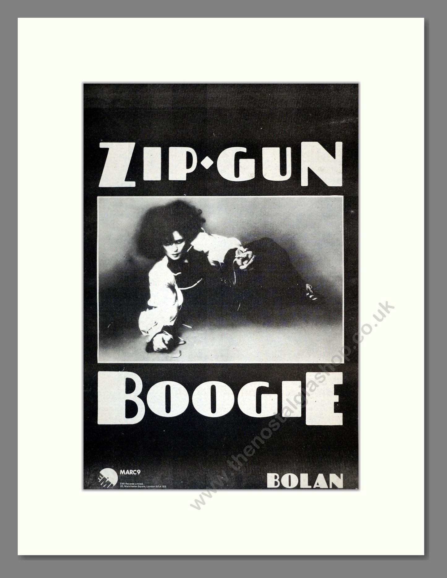 Marc Bolan - Zip Gun Boogie. Vintage Advert 1974 (ref AD17701)