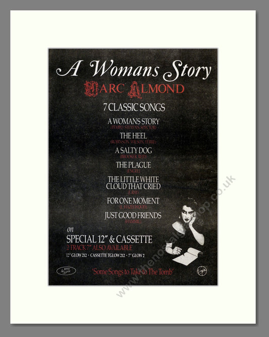 Marc Almond - A Womans Story. Vintage Advert 1986 (ref AD17707)