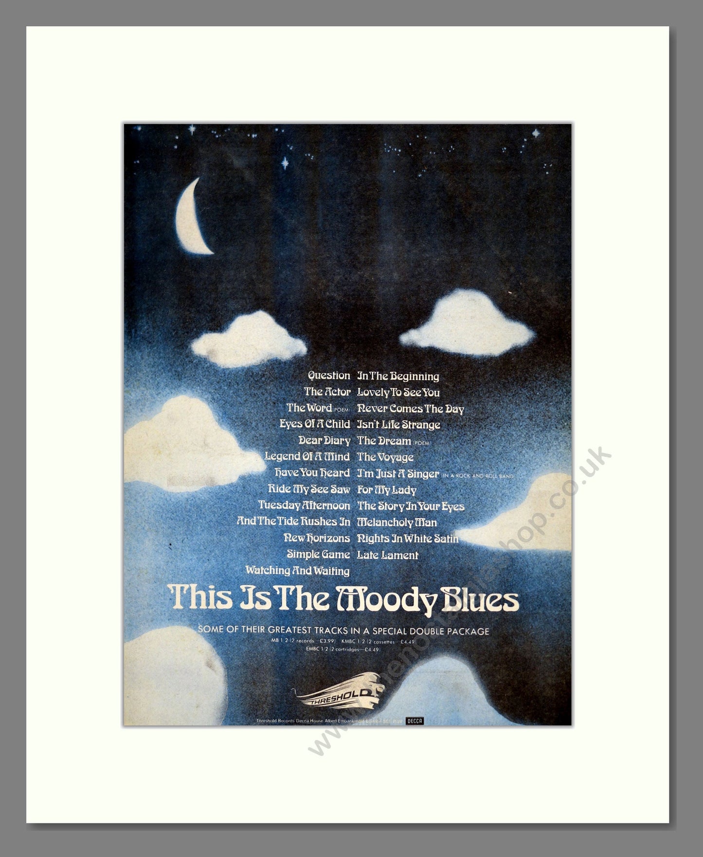 Moody Blues (The) - This Is The Moody Blues. Vintage Advert 1974 (ref AD17716)