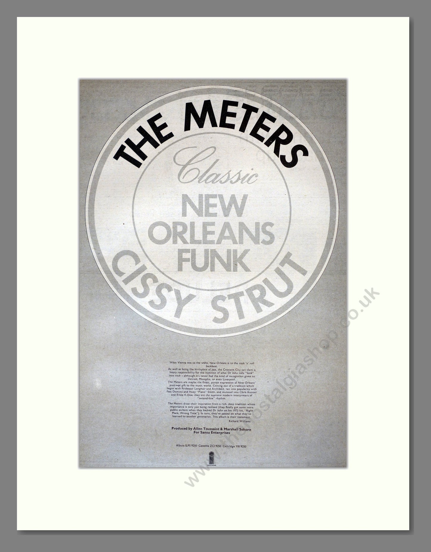 Meters (The) - Cissy Strut. Vintage Advert 1974 (ref AD17737)