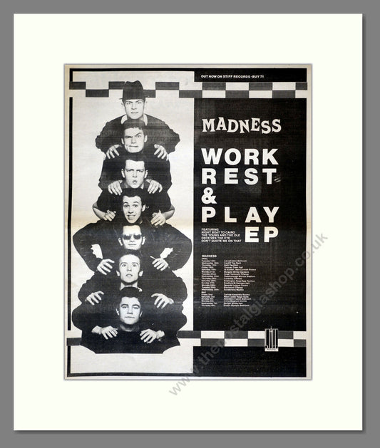 Madness - Work Rest And Play. Vintage Advert 1980 (ref AD17748)