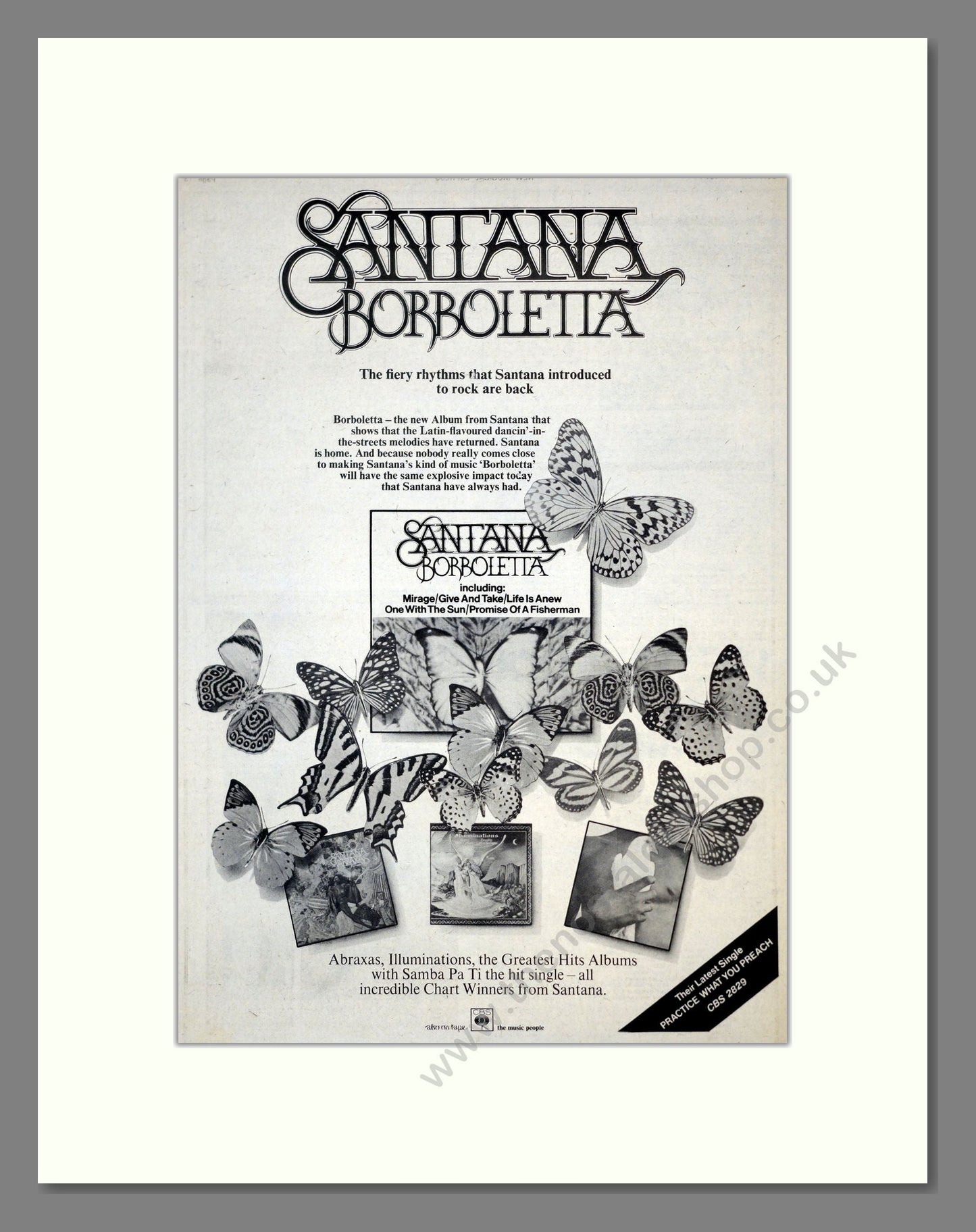 Santana - Borboletta. Vintage Advert 1974 (ref AD17797)