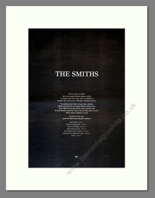 Smiths (The) - All Albums. Vintage Advert 1993 (ref AD17813)