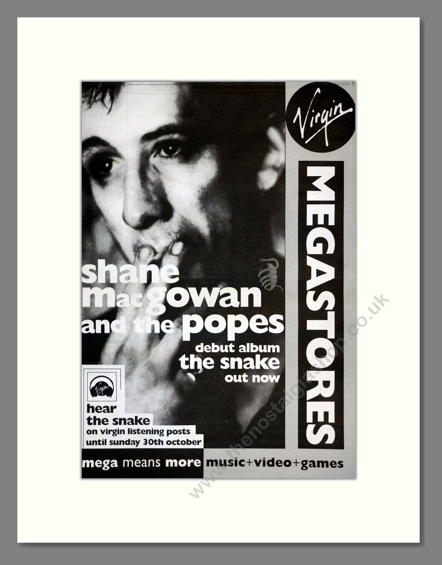 Shane MacGowan And The Popes - The Snake. Vintage Advert 1994 (ref AD17826)