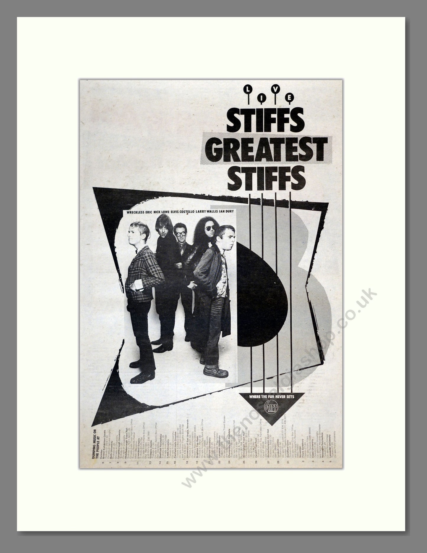 Stiffs - Greatest Stiffs. Vintage Advert 1977 (ref AD17836)