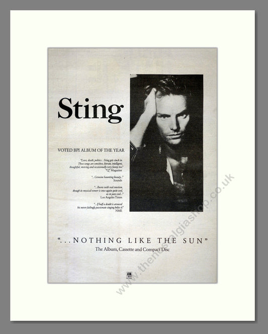 Sting - Nothing Like The Sun. Vintage Advert 1988 (ref AD17856)