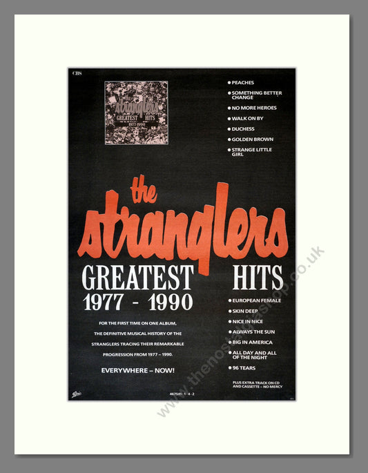 Stranglers (The) - Greatest Hits. Vintage Advert 1990 (ref AD17872)