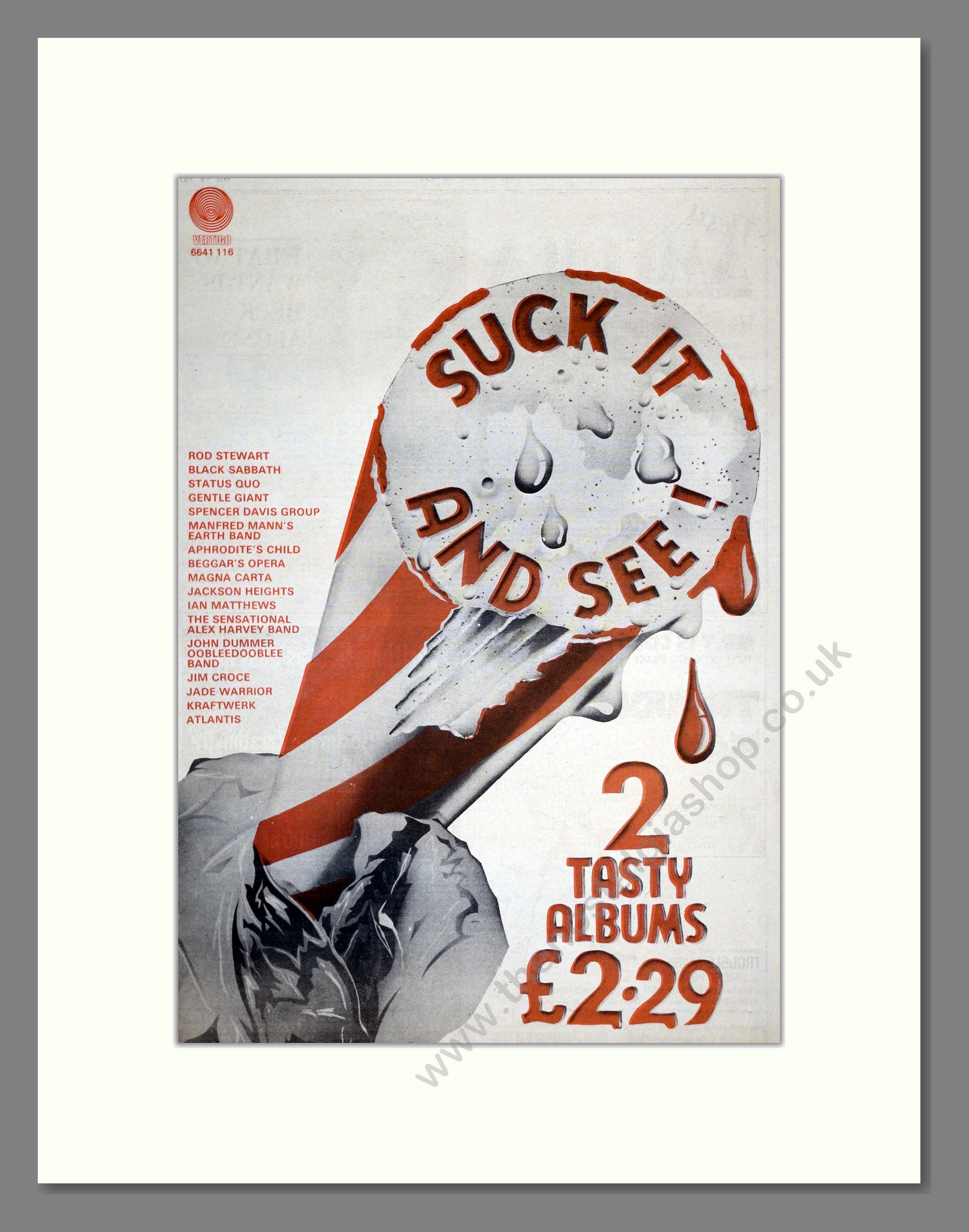 Various Artists - Suck It And See. Vintage Advert 1973 (ref AD17879)