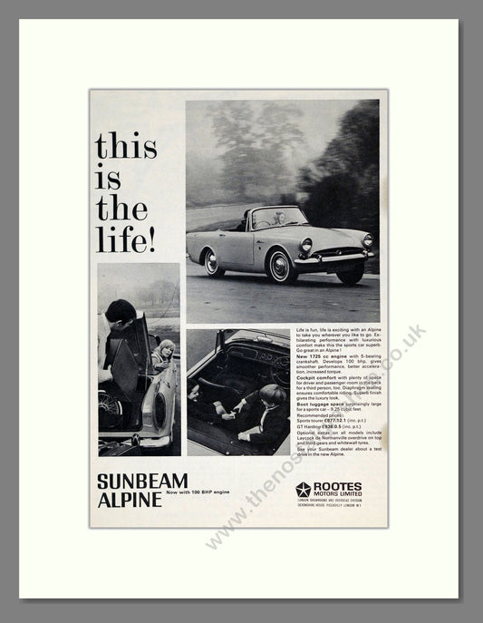 Sunbeam - Alpine. Vintage Advert 1966 (ref AD61899)