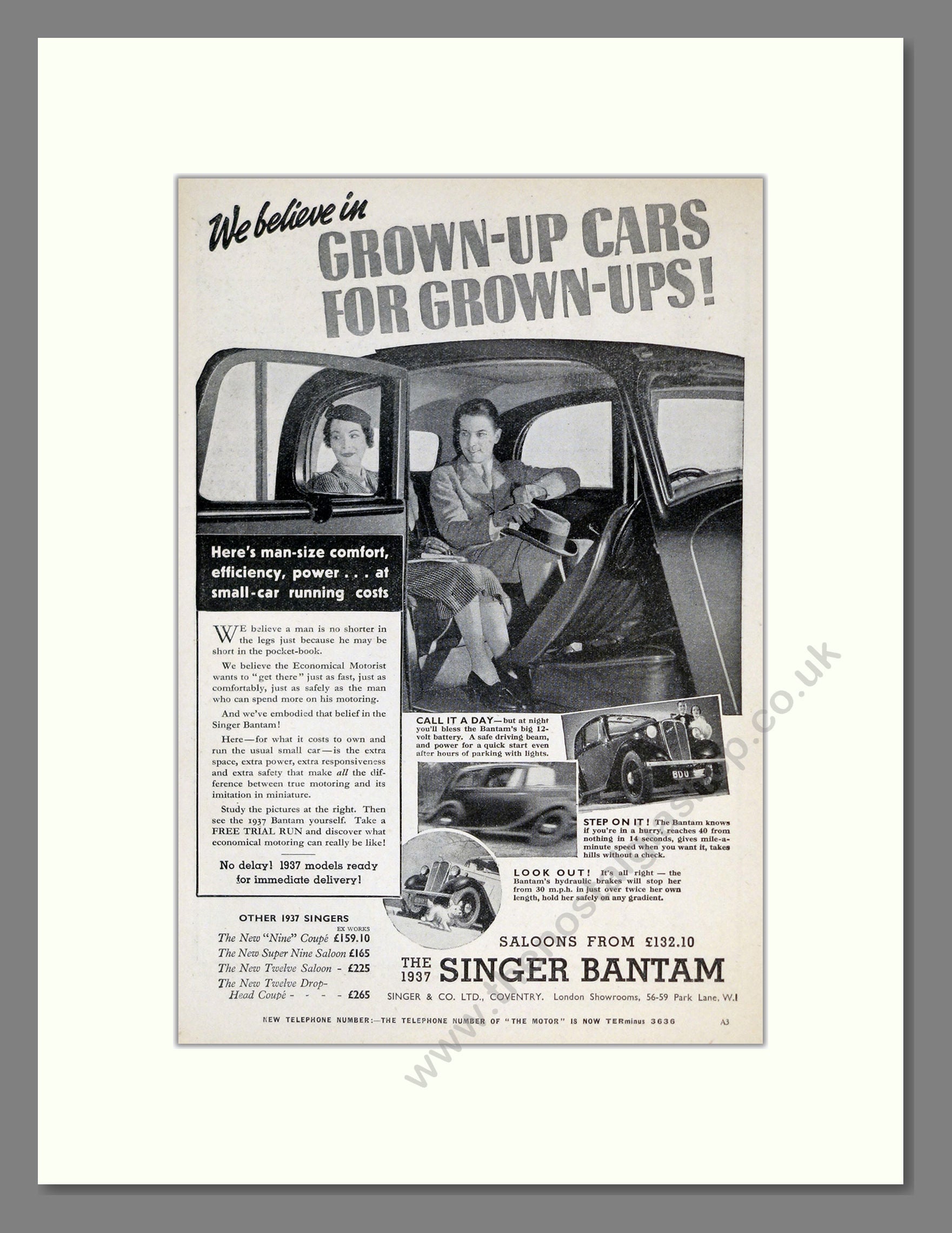 Singer - Bantam. Vintage Advert 1936 (ref AD62017) – The Nostalgia Shop