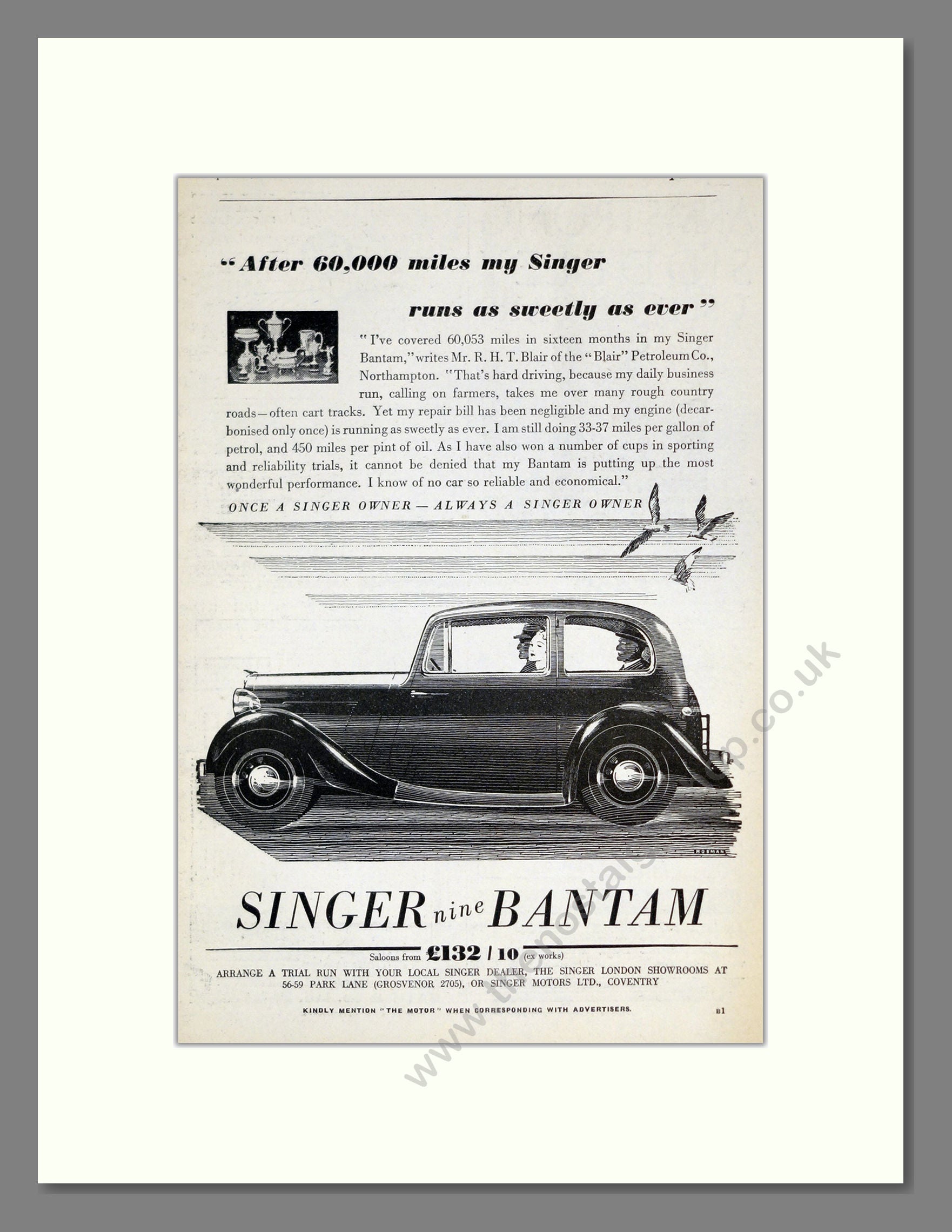 Singer - Bantam. Vintage Advert 1937 (ref AD62018) – The Nostalgia Shop