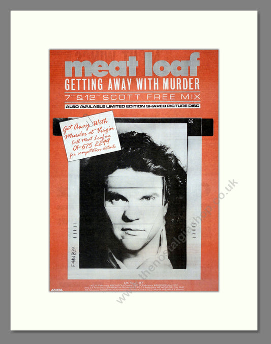 Meat Loaf - Getting Away With Murder. Vintage Advert 1986 (ref AD17899)