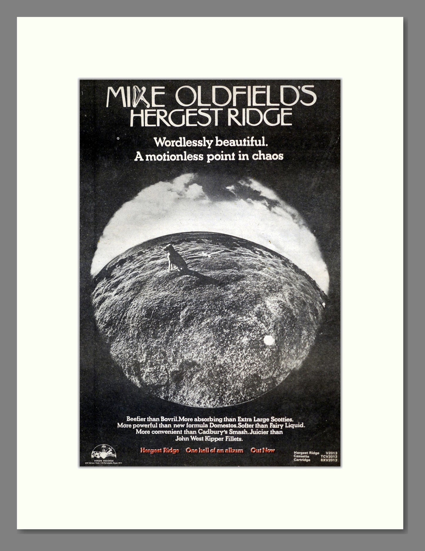 Mike Oldfield - Hergest Ridge. Vintage Advert 1974 (ref AD17925)