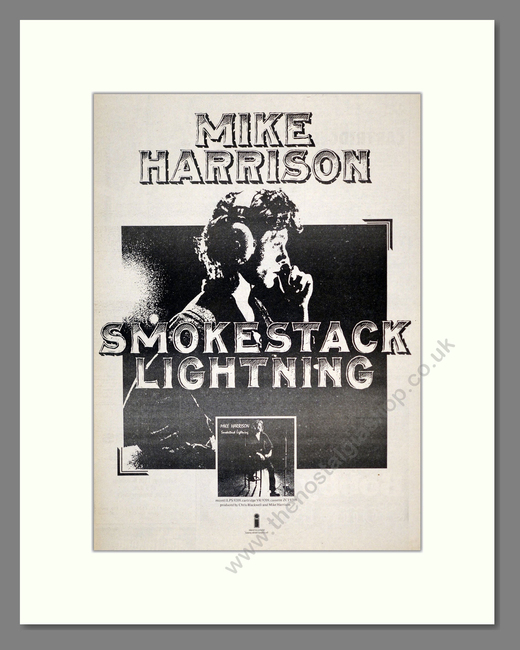 Mike Harrison - Smokestack Lightning. Vintage Advert 1972 (ref AD17937)