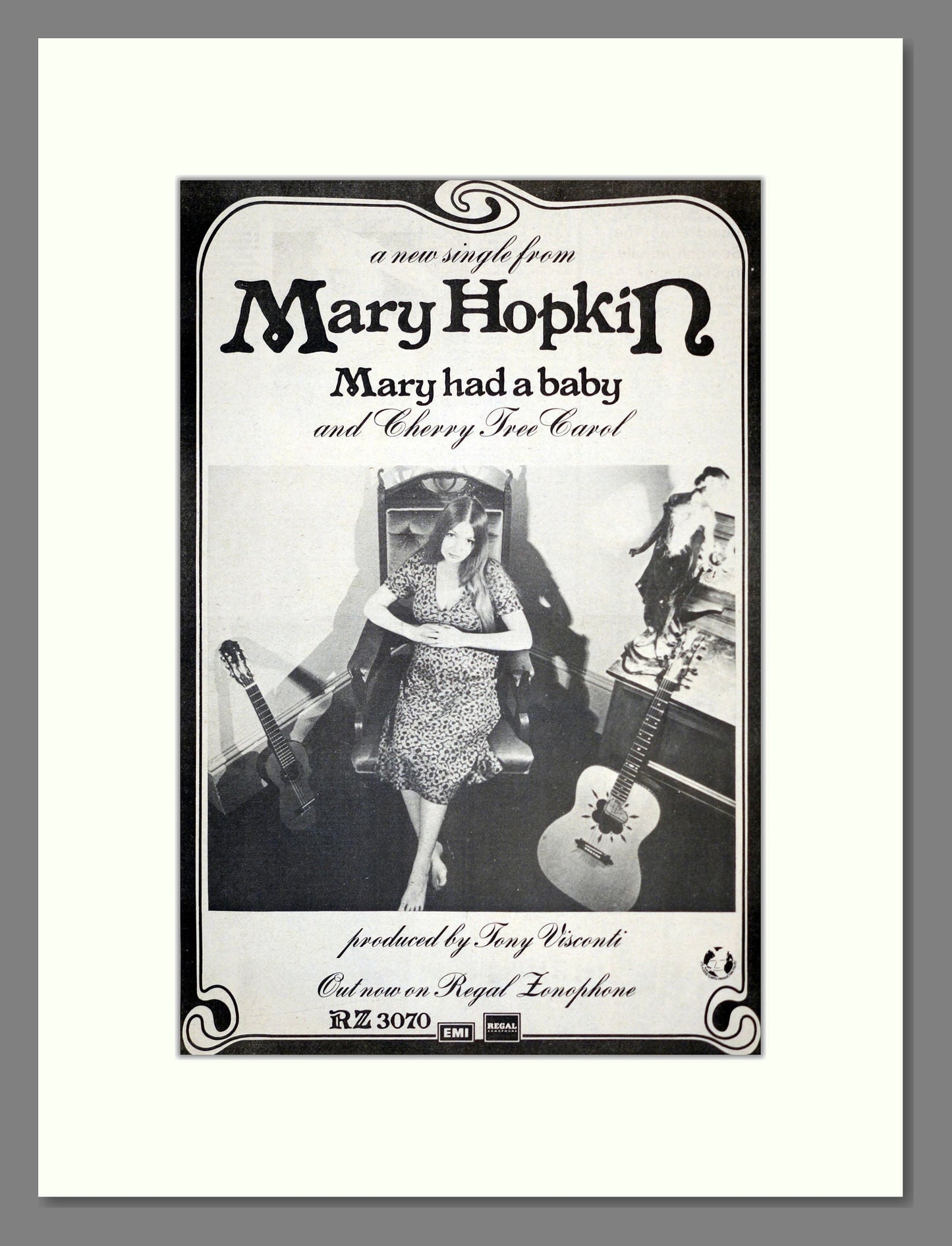 Mary Hopkin - Mary Had A Baby. Vintage Advert 1972 (ref AD17940)