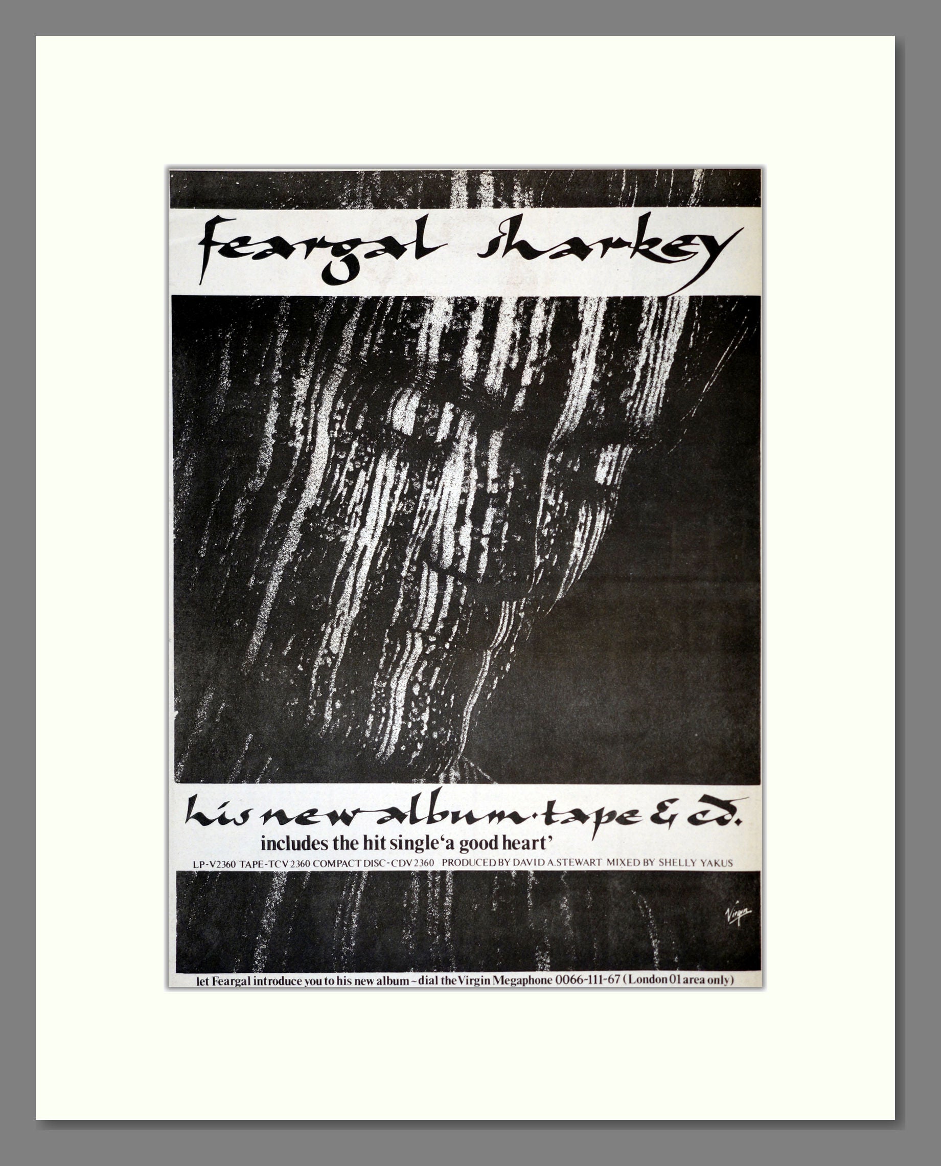 Feargal Sharkey - A Good Heart. Vintage Advert 1985 (ref AD17953)