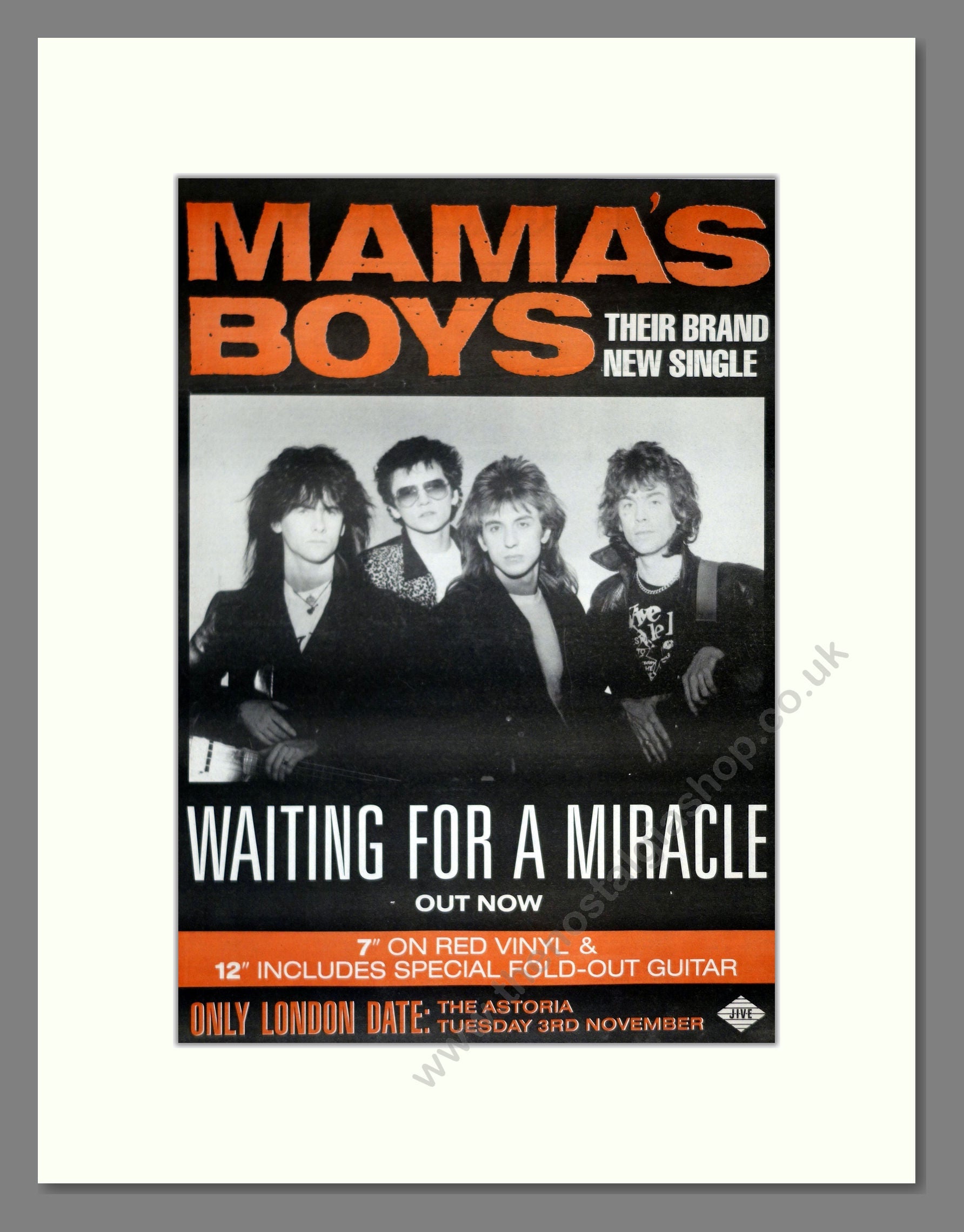 Mama's Boys - Waiting For A Miracle. Vintage Advert 1987 (ref AD17965)