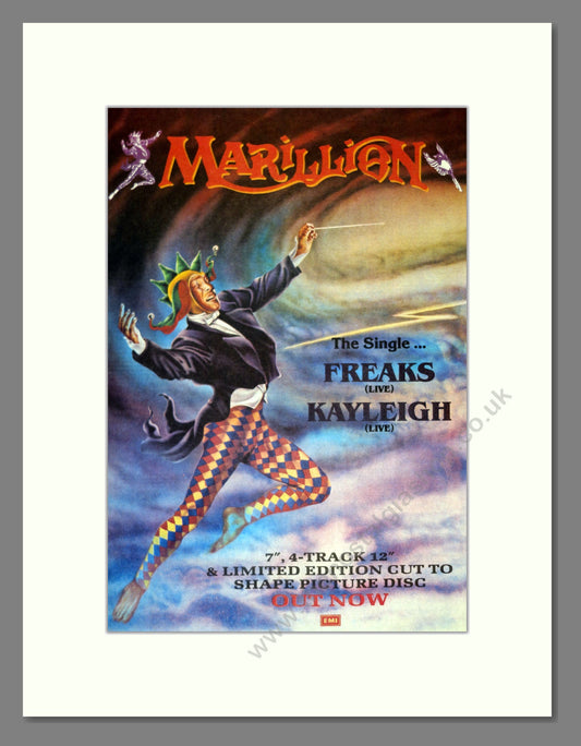 Marillion - Freaks / Kayleigh Live. Vintage Advert 1988 (ref AD17976)