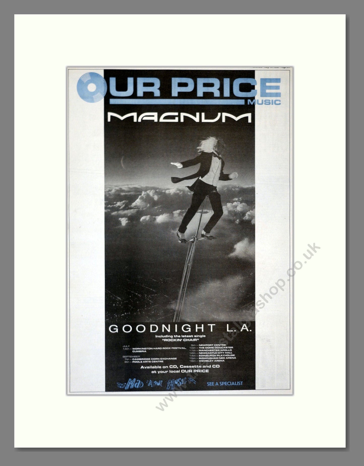 Magnum - Goodnight L.A.. Vintage Advert 1990 (ref AD17984)