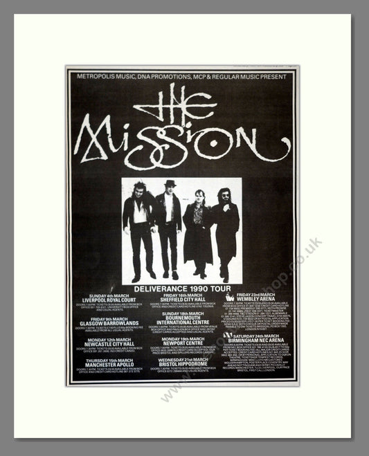 Mission (The) - Deliverance Tour 1990. Vintage Advert 1990 (ref AD17985)